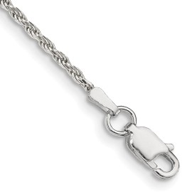 GlittersandGold Sterling Silver 1.7mm Diamond-cut Rope Chain Necklace