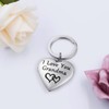 PHOCKSIN I Love You Grandma Keychain Silver Heart Keychains For