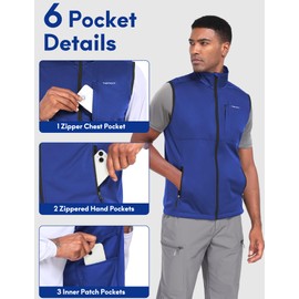 Haimont Men Running Vest Outerwear Lightweight Windproof Sleeveless Jacket for Fishing Hiking Travel Golf Royal Blue XL