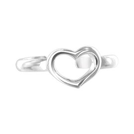 Gem Avenue Open Heart 925 Sterling Silver Adjustable Toe Rings for Women