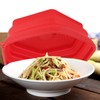 Red Silicone Microwave Splatter Cover with Handle Collapsible Microwave Food