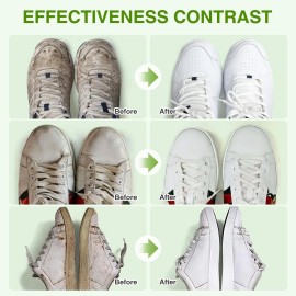 Baloriz Shoe Cleaner, White Sneaker Cleaner with Brush and Towel, No-Rinse Foam Green