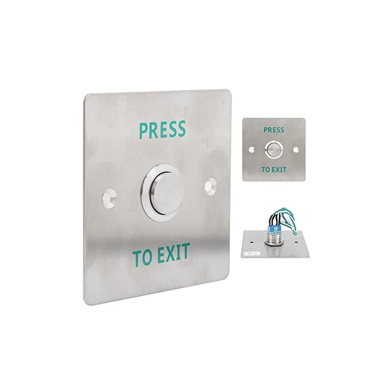 Momentary Push to Exit Button Switch Stainless Steel Panel Door