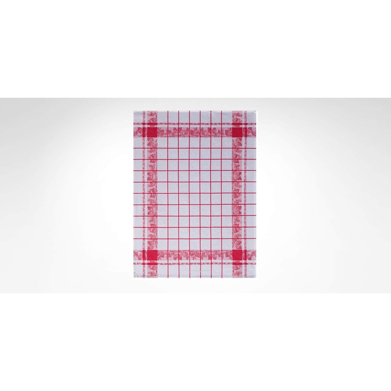 Das Jacquard Francais 65047 Tea Towel Strawberries Cotton Red 80