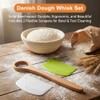 13-Inch Wooden Danish Dough Whisk, Traditional Dutch Whisk with Scraper