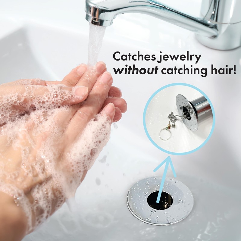 SinkFunnel Sink Drain Strainer for Hair Clog Prevention, 1.1"-1.8" Sink