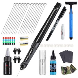 STIGMAHand Poke and Stick Tattoo Kit, Stick and Poke Pen kit Aluminum Alloy Hand Poke Pen with 20 Pcs Tattoo Needles, DIY Tattoo Supply for Tattoo Lover GK801TN01-1, 1.0 count