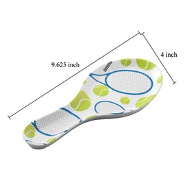 Supreme Housewares Melamine Spoon Rest Spoon Holder Kitchen Utensil Holders 9.625 Inch for Kitchen Counter Dining Table (Tennis)