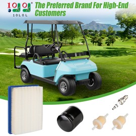 10L0L Golf Cart Tune Up Kit for Club Car DS 1992-up 4-Cycle FE290 Engines with 1 × Air + 1 × Oil + 2 × Fuel Filter 1 × Spark Plug OEM 1015426 1015426
