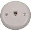 AUDIOVOX TP248WHN Round Wall Phone Jack, White