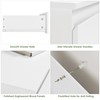 Bamjoy White Nightstand with 3 Drawers, Beside Table with Drawers