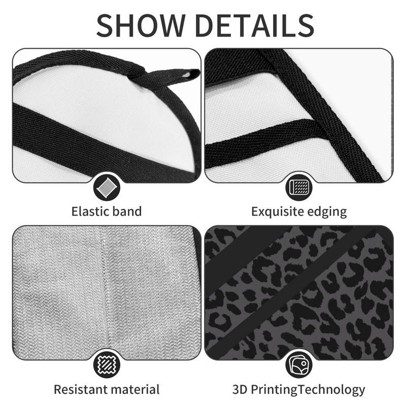 Black Leopard Cheetah Pet Hair Remover Glove for Dogs Cats,