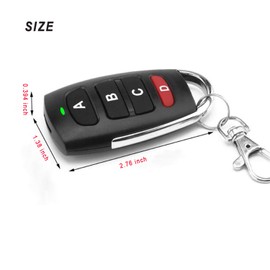 Bkiyougo 4Pcs 433mhz remote, garage remote control key fob, garage door opener remote, universal wireless Copy remote control keychain RF Transmitter for Garage Door Electric Gate
