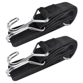 Vesaneae 2 PCS Adjustable Bungee Cords with Hooks, Heavy Duty Bungee Straps, Flat Rubber Elastic Rope for Outdoor Bicycles Camping Luggage Moving Cargo (1 m)