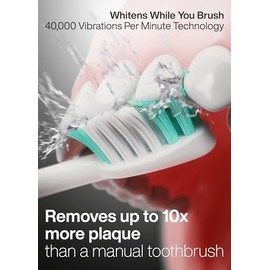 Aquasonic Vibe Series - Cepillo de dientes ultra blanqueador - Cepillo de dientes eléctrico aceptado ADA ADA - 8 cabezales de cepillo y estuche de via