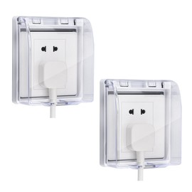 Hsthe Sea 2 PCS Universal Socke Waterproof Box, 86 Type Wall Switch Socket Face Plate Panel Box, Switch Cover Protector, Plastic Switch Waterproof Cover Box (Clear)