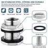 Stainless Steel 304 Tank Bulkhead Fitting With 2 Rubber Ring,Double