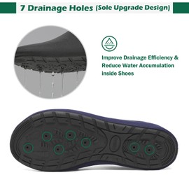 SAGUARO 7 Drainage Holes Quick-Drying Non-Slip Bathing Shoes for Men Women Size 36-47, darkblue