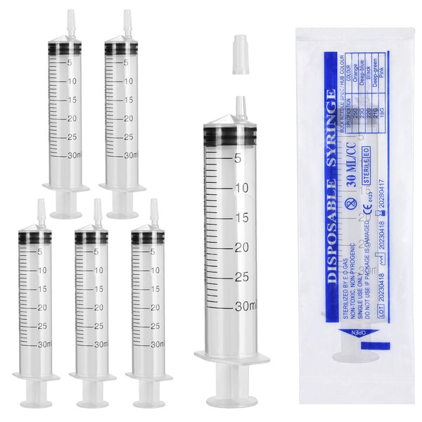 Pack of 6 Syringes 30 ml Colostrum Syringe Plastic Syringe