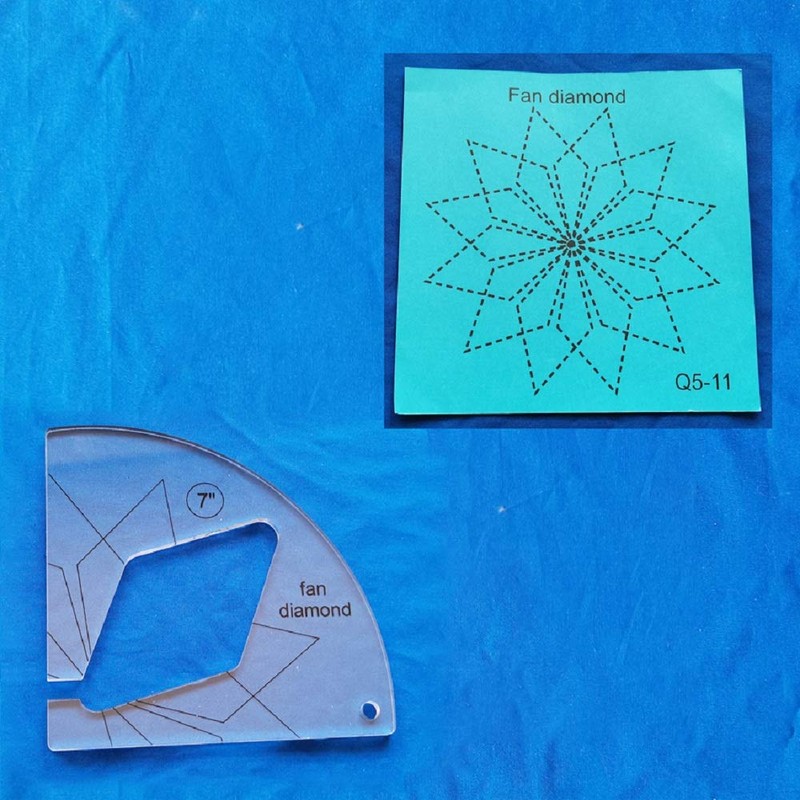 Free Motion Quilting Ruler Quilting Template Fan Diamond Template for