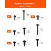 Gorffy Tapping Screws, 360 Pieces Black Screws, Self-Tapping Screws with