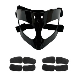 Fenduoer Nose Guard for Sports, Broken Nose, Adustable Face Mask with Foreheard Vent, Foam Padding for Men and Women,Adult,Basketball,Baseball,Football,Softball Face Guard(Black)