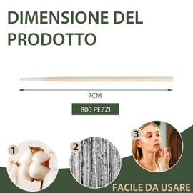 Scettar 800 Pieces Cotton Sticks, Reusable Cotton Buds, Cotton Buds for Kids, Cotton Buds for Ears, Makeup, Nails and Tattoos