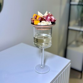 4 Pcs Wine Glass Charcuterie Topper, Mini Charcuterie Boards, Wine Glass Topper Coasters Plate, Wine Accessories for Wine Lover, Wine Gifts