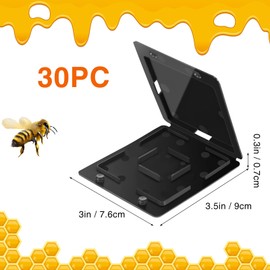 30 Pcs Black Plastic Beehive Beekeeping Tools Reusable Beetle Collecting Supplies for Bee Hives Pollen Patties