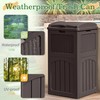 Greesum 33 Gallon Outdoor Trash Can with Lid, Waterproof Resin
