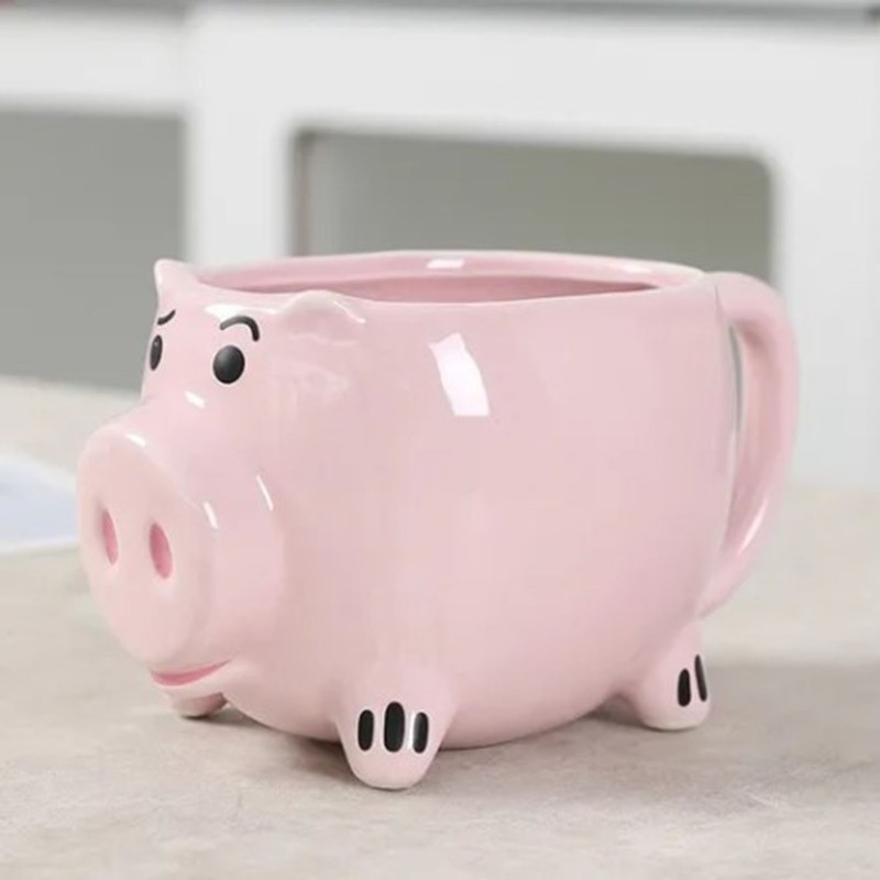 Cute Pig Ceramic Cup Pink Comfortable Grasp Smooth Mouth Lovely