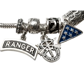 .925 Sterling Silver Charm Folded Flag In Honor Of