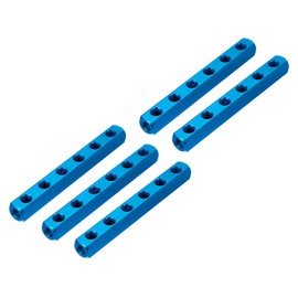 PATIKIL Air Manifold, 5 Pcs 6 Way 9 Port PT 1/4" Aluminum Air Hose Inline Manifold Block Splitter Pneumatic Air Compressor Distribution Fitting, Blue