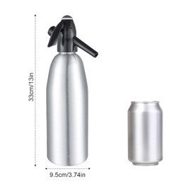 AstraLoom 1L Portable Nostalgic Seltzer Water Maker Kit, Aluminum Sparkling Water Maker for Carbonated Drinks/Juices/Cocktails, Make Fresh and Cool Drinks at Home/Bar (Silver)