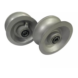 Sourdough Gate Hardware Pair of Chain Link Gate U-Groove Pipe Wheels-By Sourdough Gate Hardware