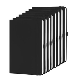KODAPAGE Black A5 Liend Journal Notebook, 7mm College Ruled Notepad, Journaling for Writing, Work, School, Travel and Note Taking, Hardcover 224 Pages (112 Sheets) 5.5 x 8.3 inches (8 Pack)