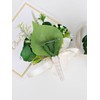 MAFELOE 2Pcs Men Boutonniere Corsage Set, Dark Green(X-G)
