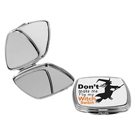 Sam Sandor - Don't Make me Flip the Witch Switch - Square Compact Mirror Personal Mirror