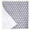 Baby Elephant Ears Large Pram/Crib Blanket Wrap - Grey Stars/Cross