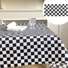 ANCLLO 2pcs Black And White Checkered Tablecloth Party Rectangular Tablecloth