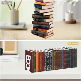 Metal Bookends, 1 Pair White Book Ends, Non Skid Rubber Pad Book End, Desktop Bookshelf, Reading Accessories, Organizer Book Stand for Home, Office, Library