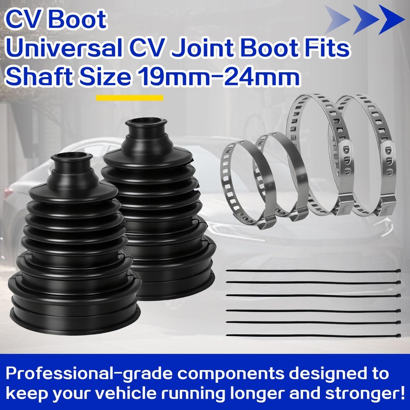 Axle CV Boot Repair Kit 2 Pack (19mm-24mm) – Silicone