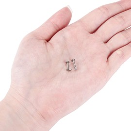 hengkaixuan 10mm 16G G23 Titanium Cartilage Earring Piercing Studs Internally Threaded Labret Jewellery