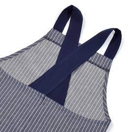 COLORFUL CANDY STYLE Children's Apron Boys Just Put On Back Cross Triangle Scarf Set 100-120 Pinstripe Indigo N7901810
