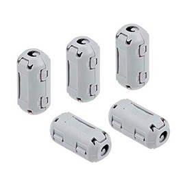 uxcell 3.5mm Ferrite Cores Ring Clip-On RFI EMI Noise Suppression Filter Cable Clip, Grey 5pcs