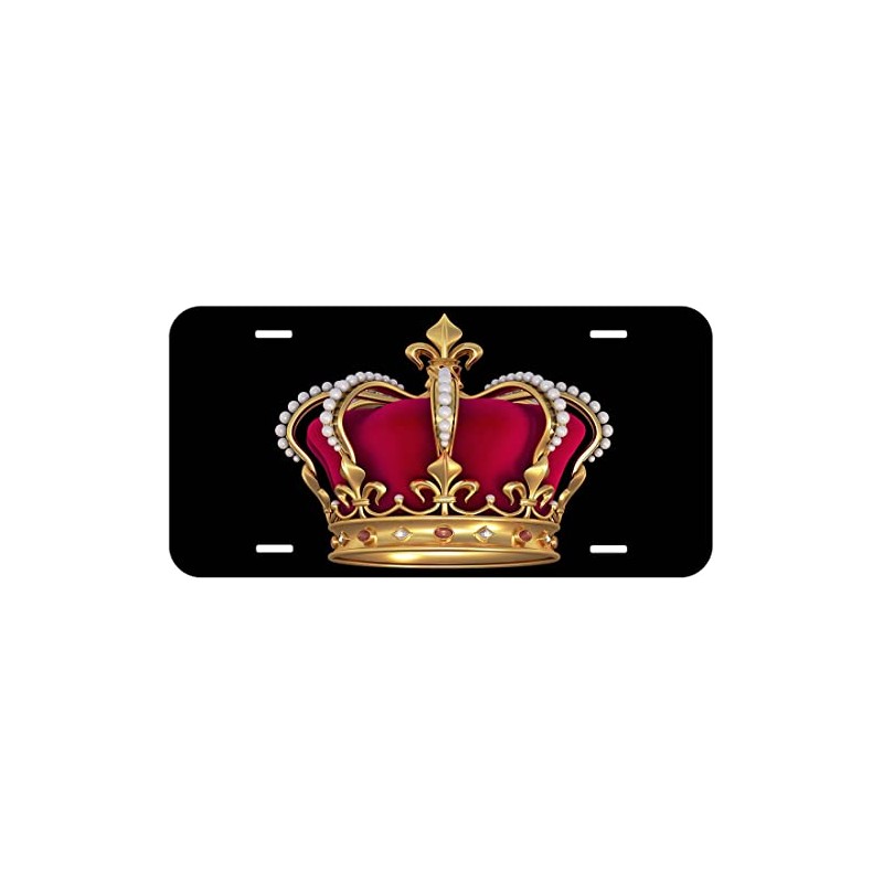 King Crown Black Novelty Car Auto License Plate