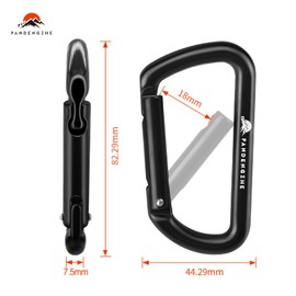 PANDENGZHE 4 Pack Carabiner Clips, 3.2" Lightweight D Shape Carabeaner, Strong and Heavy Duty Hold Max 12KN (2697 lbs Each) for Large Dog Leash, Camping, Hiking, Hammock, Keychains