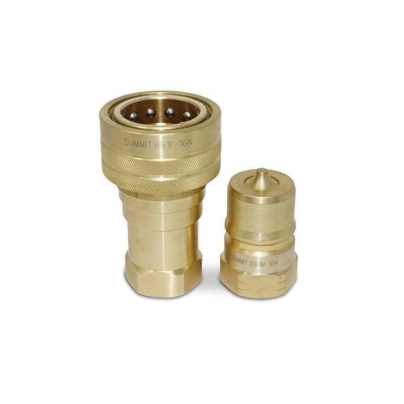 1″ NPT ISO 7241-B Brass Quick Disconnect Hydraulic Coupler Set