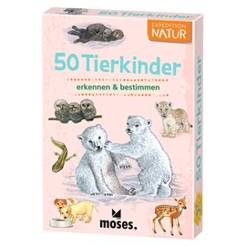 moses. Expedition Nature: 50 Animal Children, Lion, Fawn, Chimpanzee etc. Recognize and Determine Card Set for Children from 6 Years with Exciting Quiz Quiz Questions about Popular Animal Boys