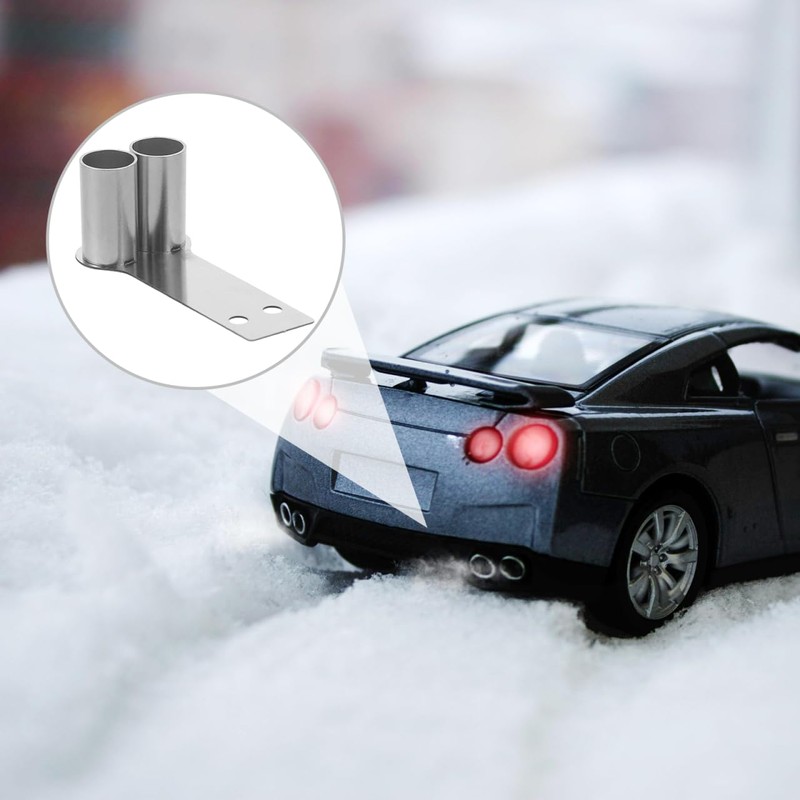 ibasenice Replacement 1:10 RC Car Simulation Exhaust Pipe Double Pipe,